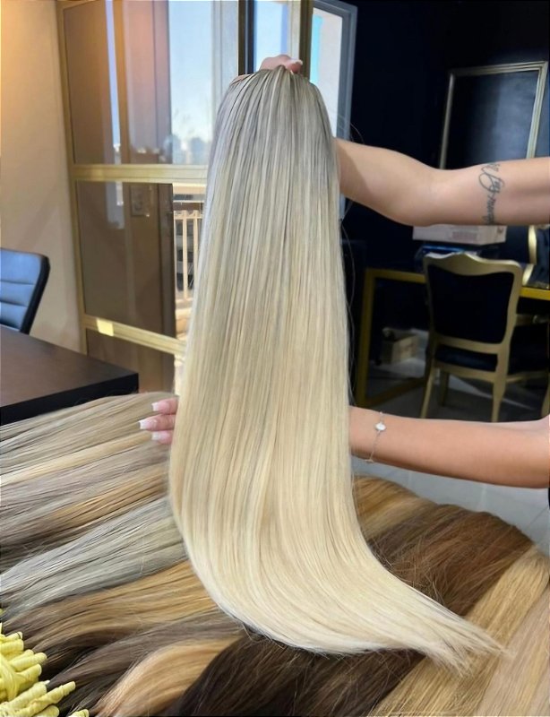 Cabelo Brasileiro do Sul Loiro Pérola Liso 100g – foto 3