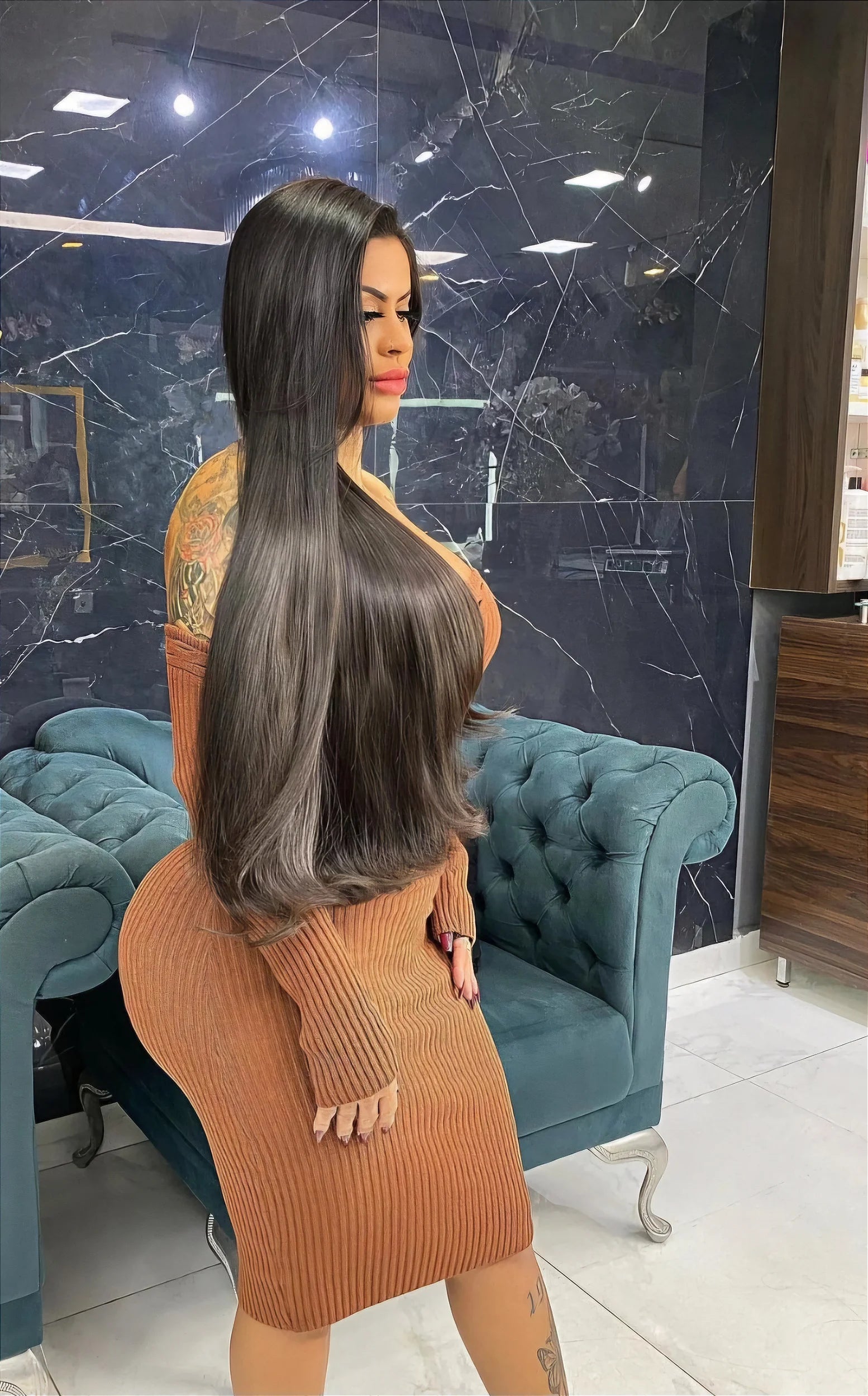 Cabelo Brasileiro do Sul Castanho Natural Liso 50g