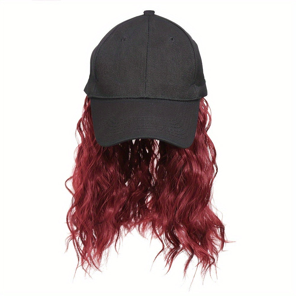 Peruca Boné Estilo Baseball com Cabelo Cacheado 30 centimentros