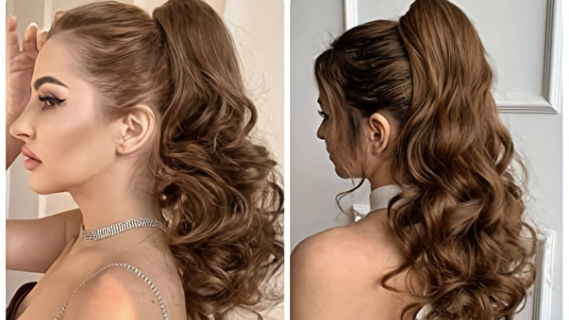 Extensão de Cabelo Longa e Ondulada Clip-In (Sintética)