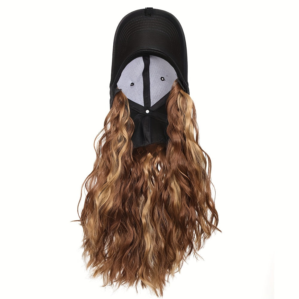 Peruca Boné Estilo Baseball com Cabelo Cacheado 30 centimentros