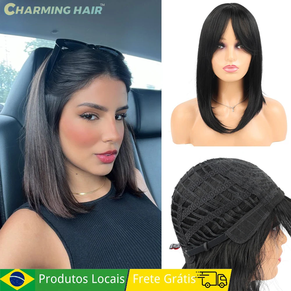 eruca Riana Moda 50cm Liso em Camadas Fibra Orgânica