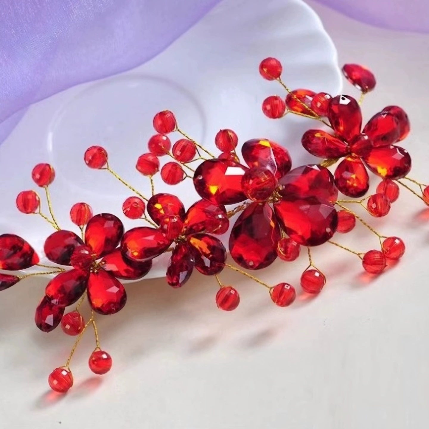 Cordão de Cabelo Ornamental para Noivas – Enfeite com Contas para Casamento e Palco