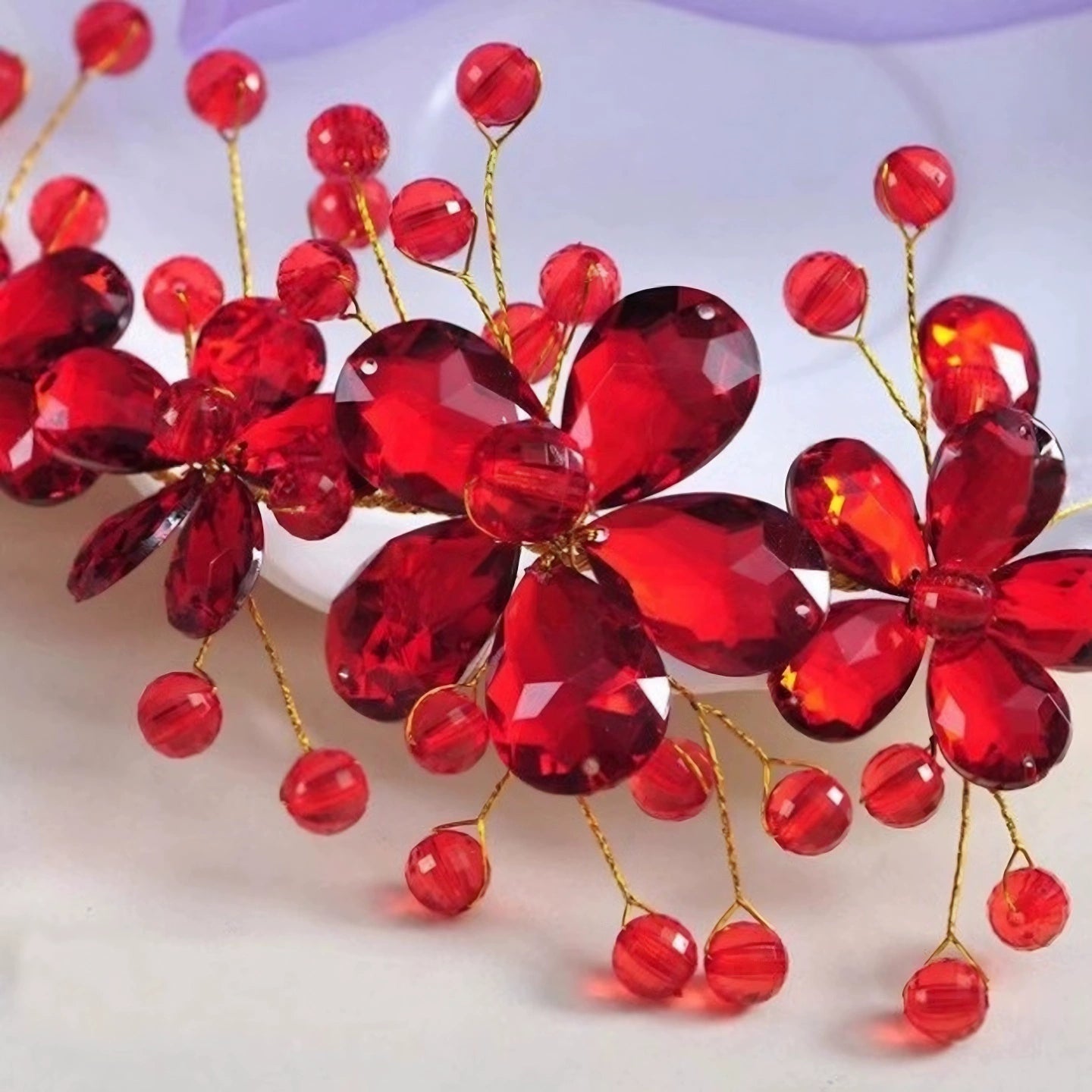 Cordão de Cabelo Ornamental para Noivas – Enfeite com Contas para Casamento e Palco