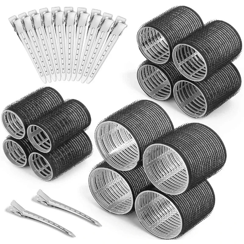 Kit Magic Curlers – 16 ou 24 Unidades Bobes Autoadesivos Sem Calor | Ondas Naturais | Volume na Franja | Estilo DIY Fácil