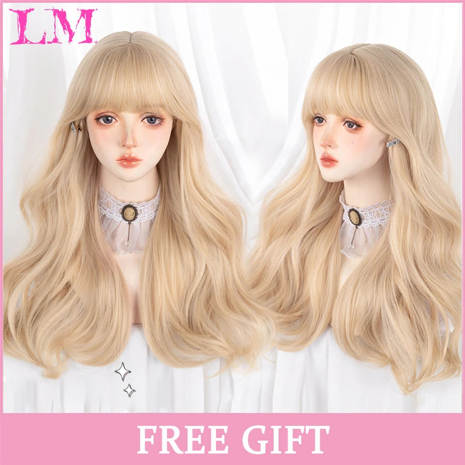 Peruca Rosa Cosplay com Franja 60cm Lisa | Polly Hair