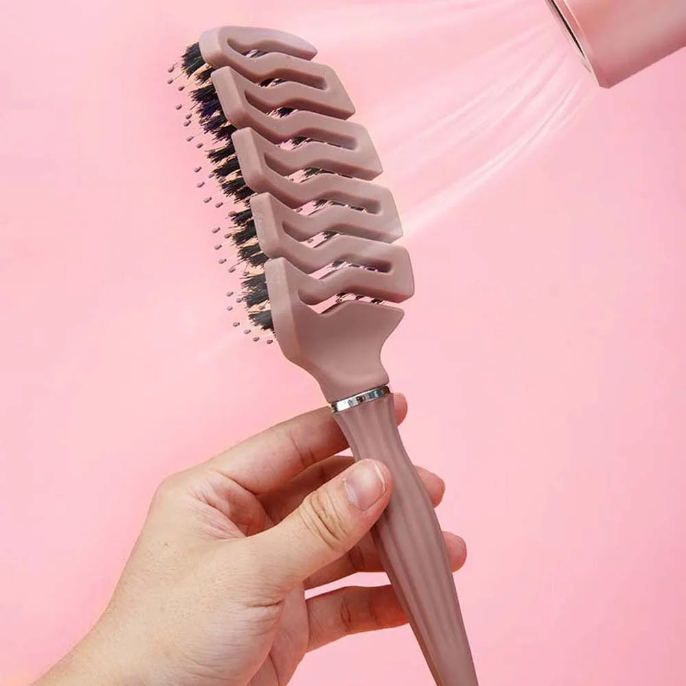 Escova de Massagem Capilar Profissional | Anti-Frizz | Para Cabelos Molhados e Cacheados | Uso Diário e Salão