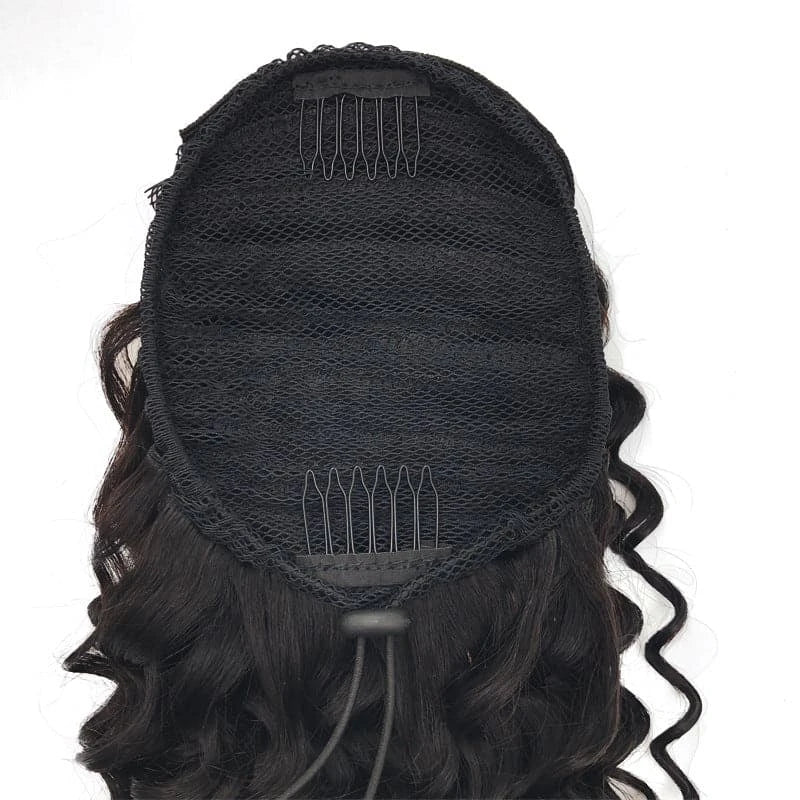 Mega Hair Clip In Ondulado Preto #1B - 100% Cabelo Humano