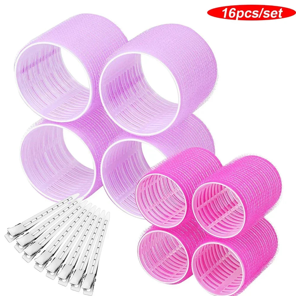 Kit Magic Curlers – 16 ou 24 Unidades Bobes Autoadesivos Sem Calor | Ondas Naturais | Volume na Franja | Estilo DIY Fácil