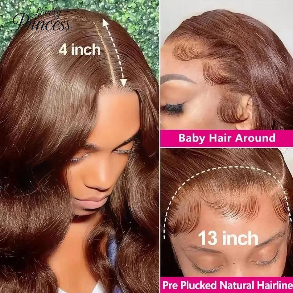 Peruca 13x6 Lace Front Cabelo Humano Body Wave 66cm