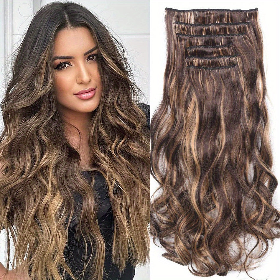 Extensões de Cabelo Ondulado – 6 Peças
