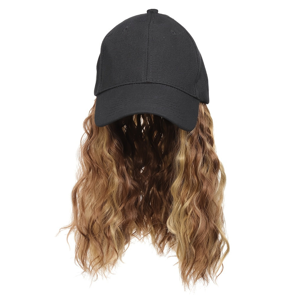 Peruca Boné Estilo Baseball com Cabelo Cacheado 30 centimentros