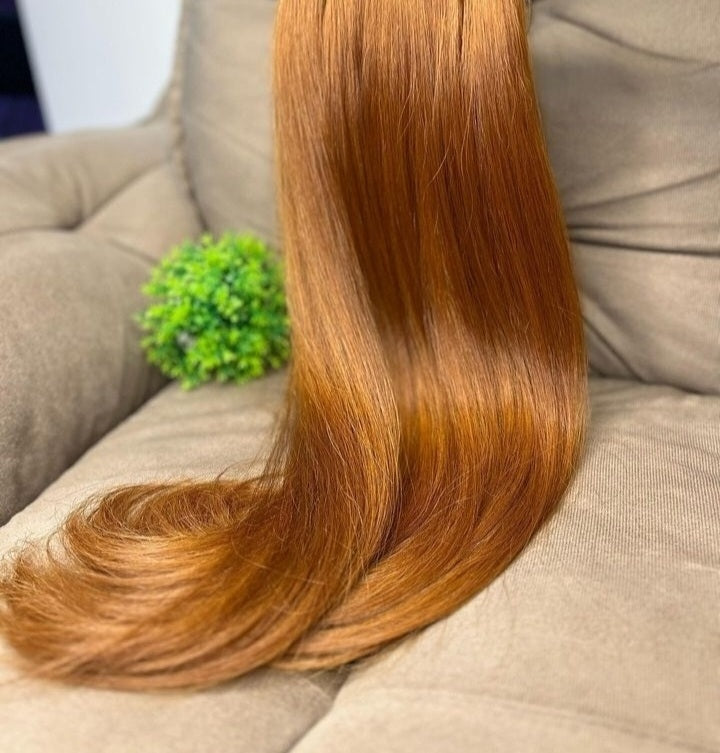 Cabelo Brasileiro do Sul Loiro Mel Liso 50g – foto 4