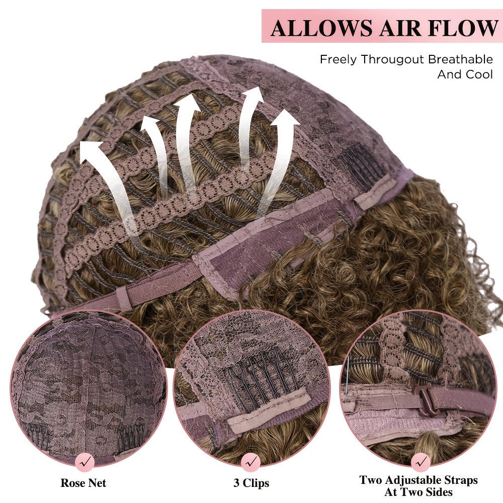 Peruca Curta Afro Kinky Cacheada