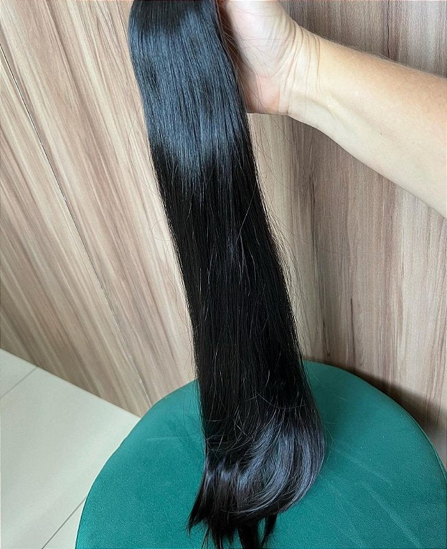 Cabelo Brasileiro do Sul Preto Natural Liso 100g – Cabelo Humano Natural