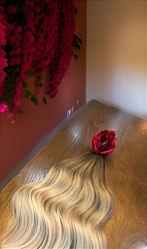 Cabelo Brasileiro do Sul Loiro Pérola Ondulado 100g – foto 2
