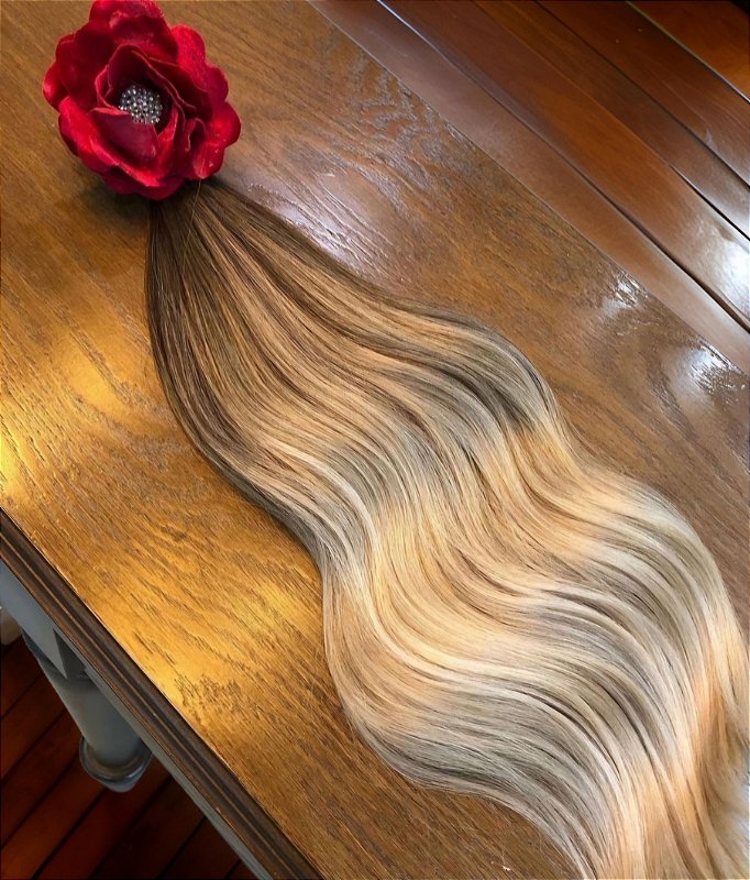 Cabelo Brasileiro do Sul Loiro Pérola Ondulado 100g – Cabelo Humano Natural