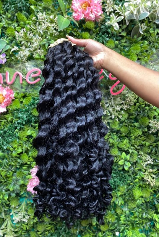 Cabelo Brasileiro Regional Castanho Cacheado 100g – foto 2