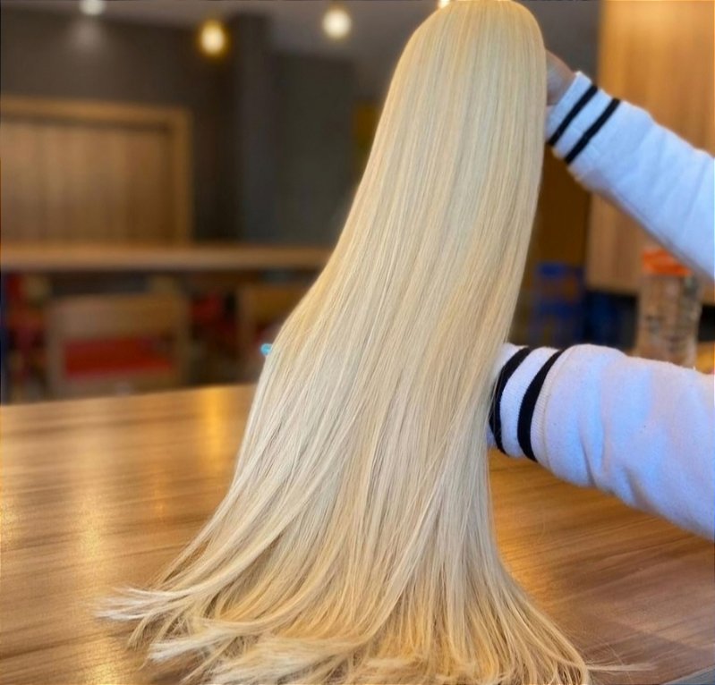 Cabelo Brasileiro do Sul Loiro Liso 50g – foto 3