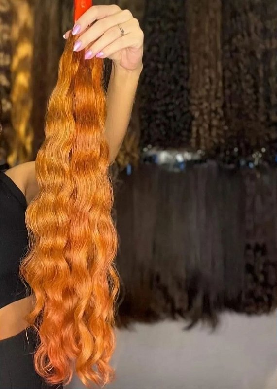 Cabelo Brasileiro do Sul Loiro Mel Ondulado 50g – foto 2