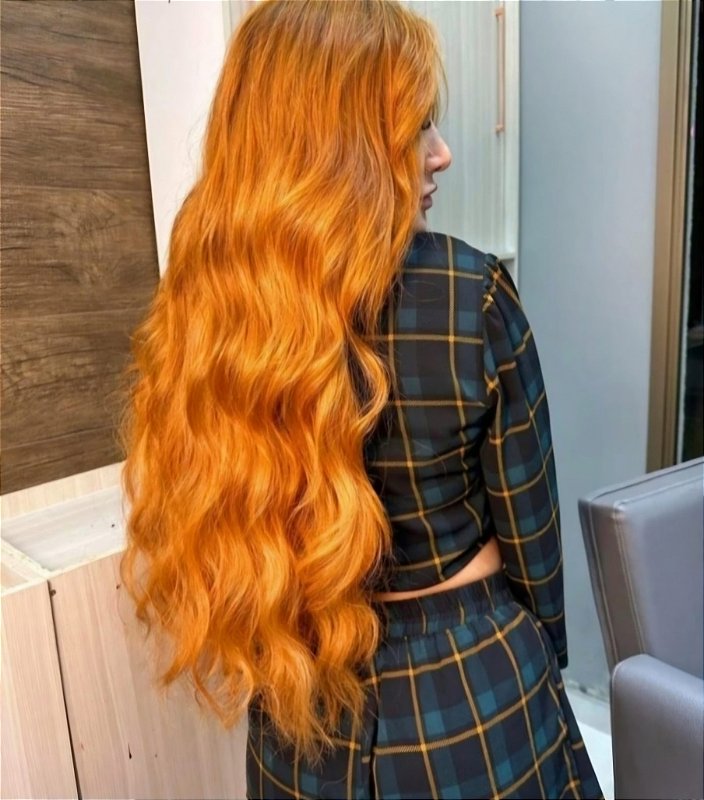 Cabelo Brasileiro do Sul Loiro Mel Ondulado 50g – foto 3