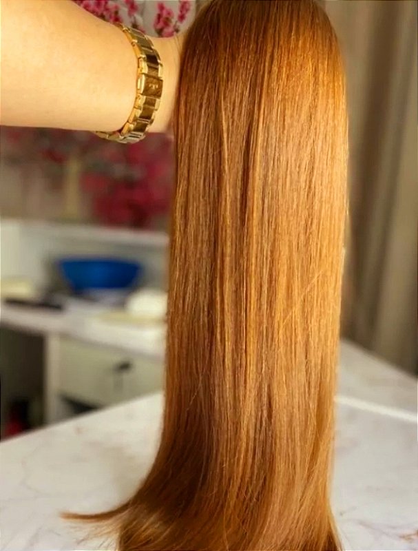 Cabelo Brasileiro do Sul Loiro Mel Liso 100g – foto 2