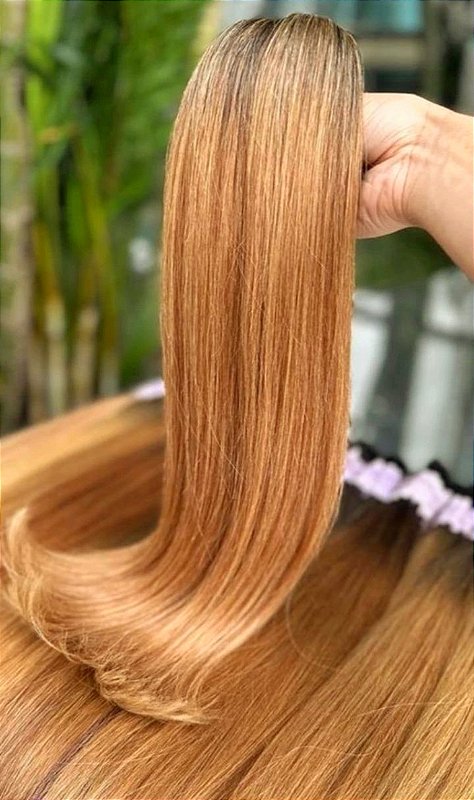 Cabelo Brasileiro do Sul Loiro Mel Liso 100g – foto 4