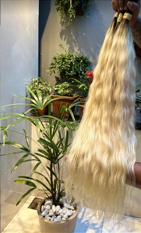 Cabelo Brasileiro do Sul Loiro Ondulado 100g – foto 3