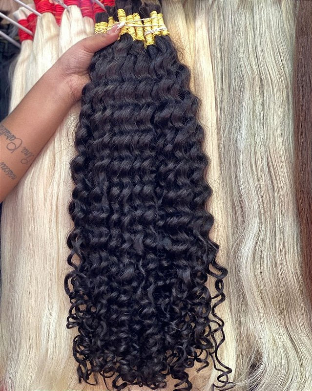 Cabelo Brasileiro Regional Castanho Cacheado 100g – foto 4