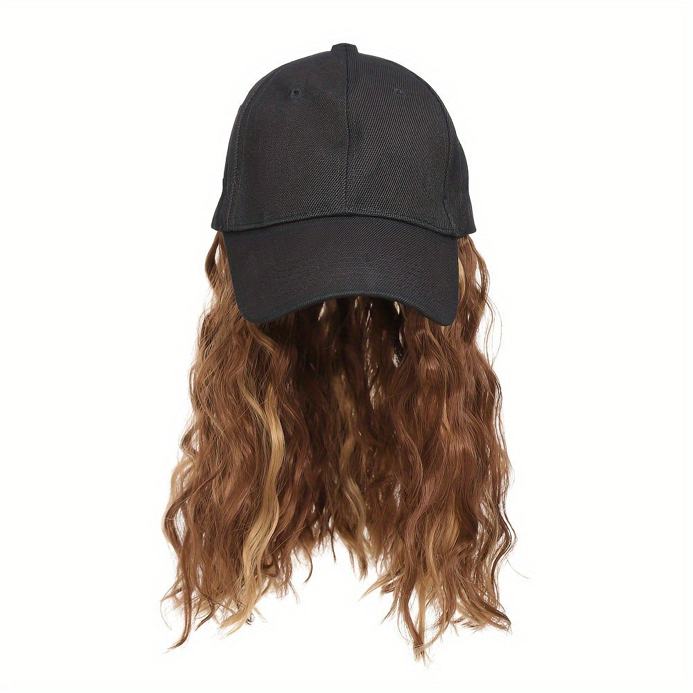 Peruca Boné Estilo Baseball com Cabelo Cacheado 30 centimentros