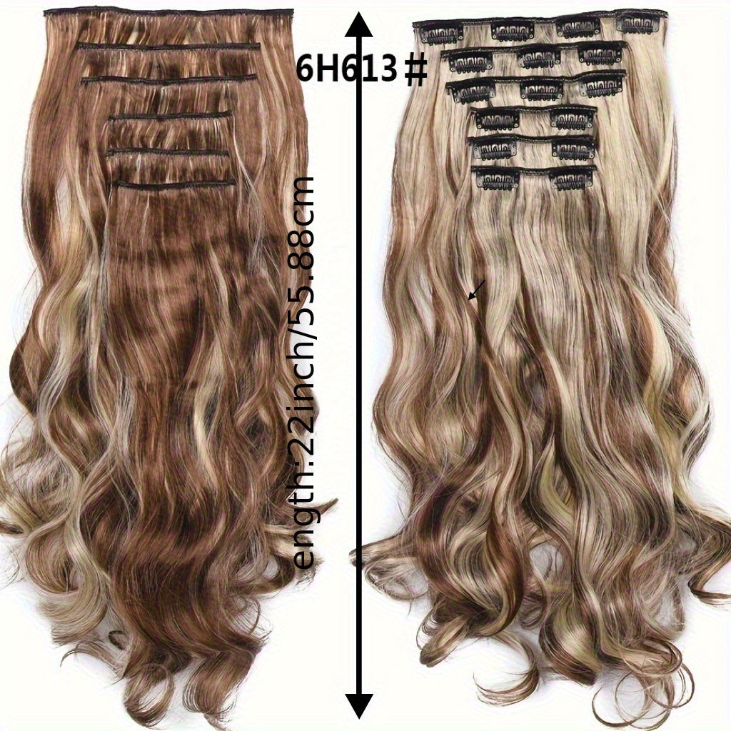 Extensões de Cabelo Ondulado – 6 Peças