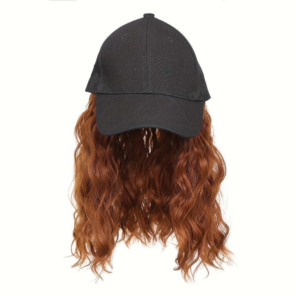 Peruca Boné Estilo Baseball com Cabelo Cacheado 30 centimentros