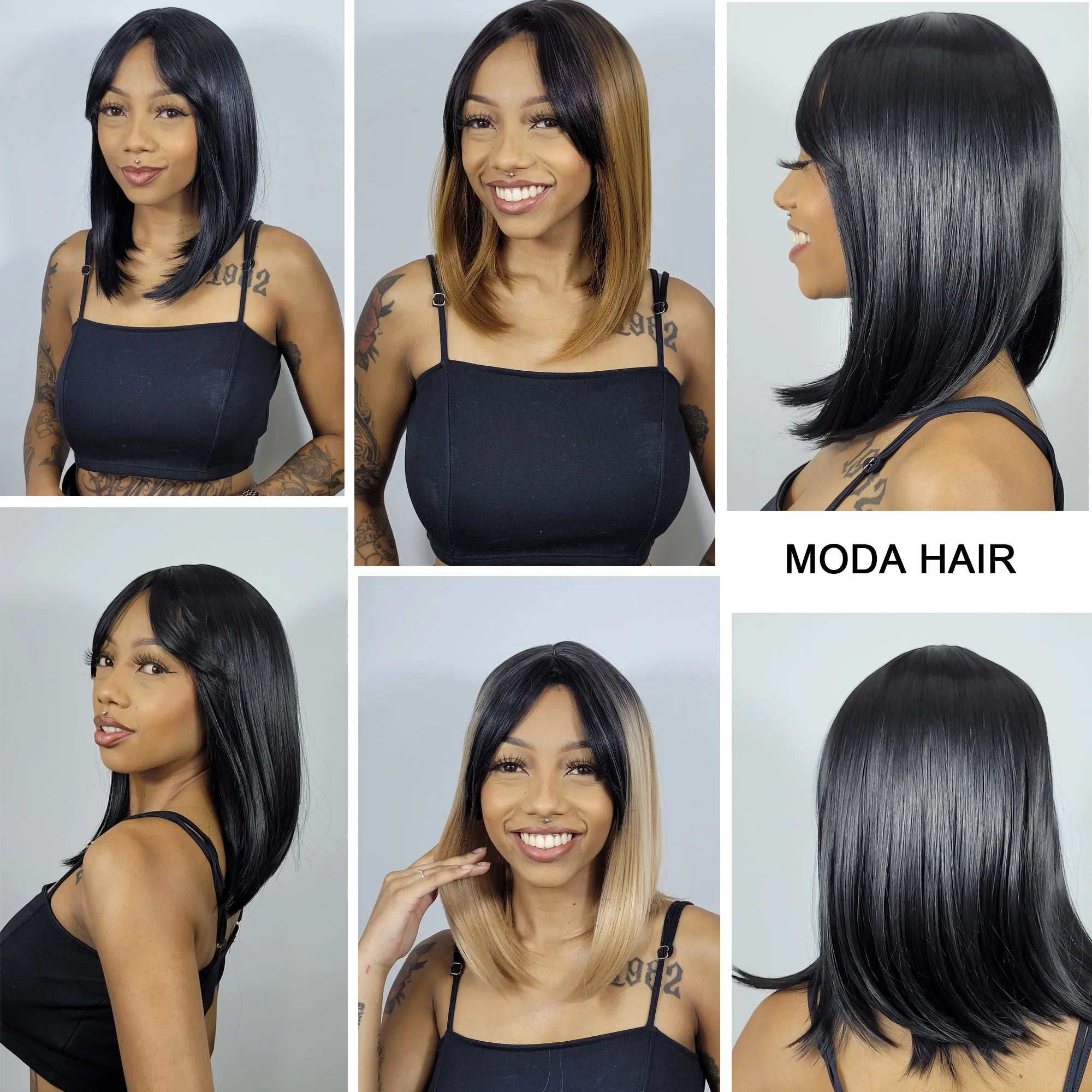 eruca Riana Moda 50cm Liso em Camadas Fibra Orgânica