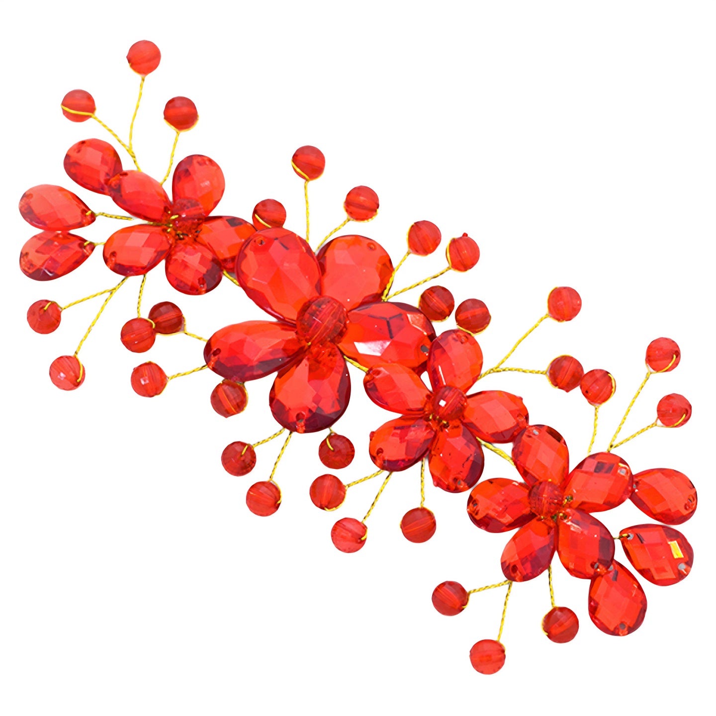 Cordão de Cabelo Ornamental para Noivas – Enfeite com Contas para Casamento e Palco