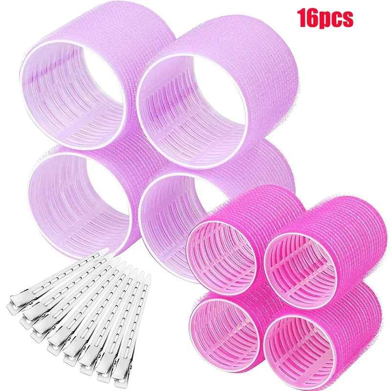 Kit Magic Curlers – 16 ou 24 Unidades  Bobes Autoadesivos Sem Calor | Ondas Naturais | Volume na Franja | Estilo DIY Fácil