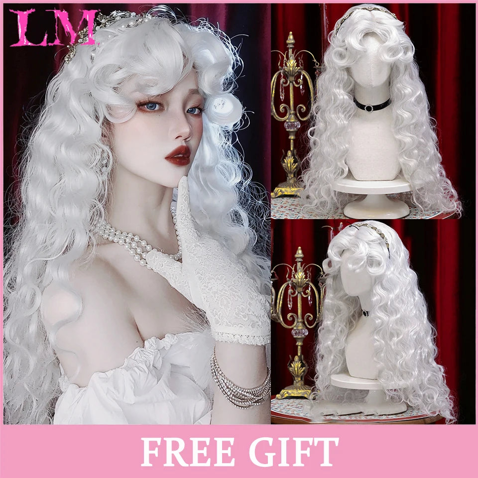 Peruca Rosa de Cosplay com Franja 60 cm – Liso Sintético Resistente ao Calor