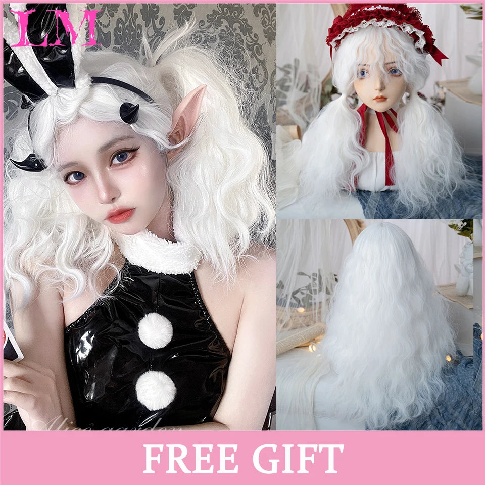 Peruca Rosa de Cosplay com Franja 60 cm – Liso Sintético Resistente ao Calor