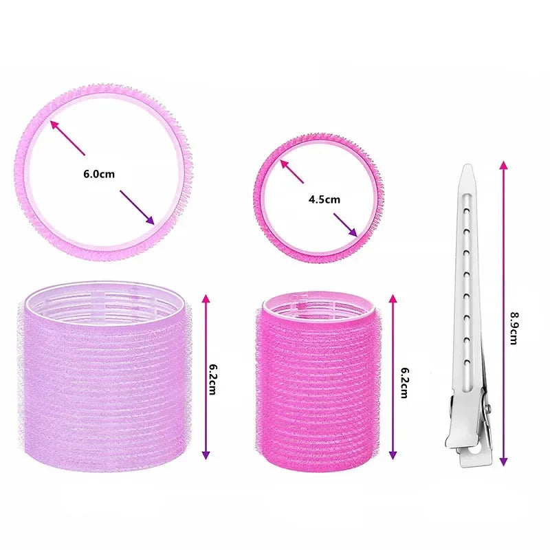 Kit Magic Curlers – 16 ou 24 Unidades  Bobes Autoadesivos Sem Calor | Ondas Naturais | Volume na Franja | Estilo DIY Fácil