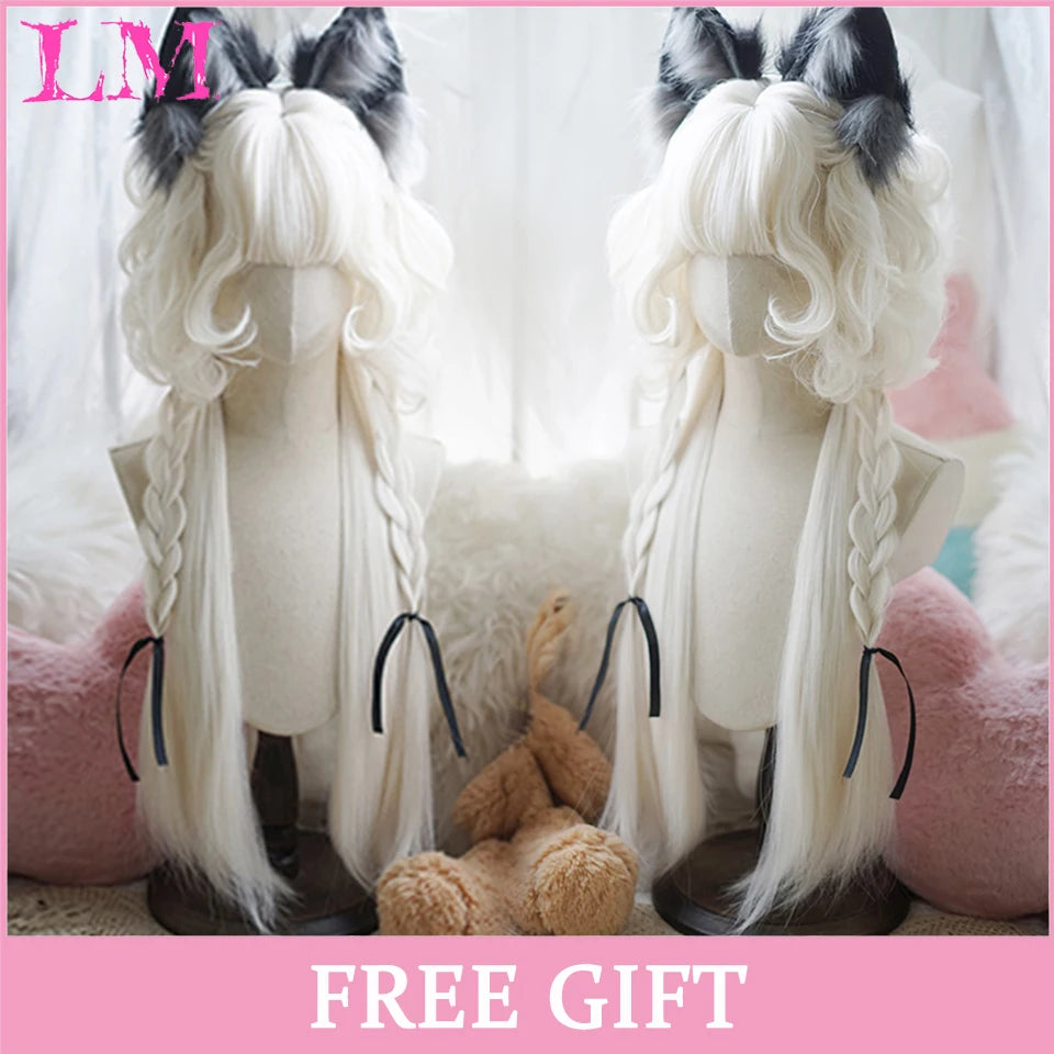 Peruca Rosa de Cosplay com Franja 60 cm – Liso Sintético Resistente ao Calor