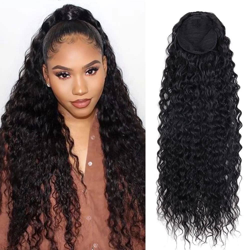 Mega Hair Clip In Ondulado Preto #1B - 100% Cabelo Humano