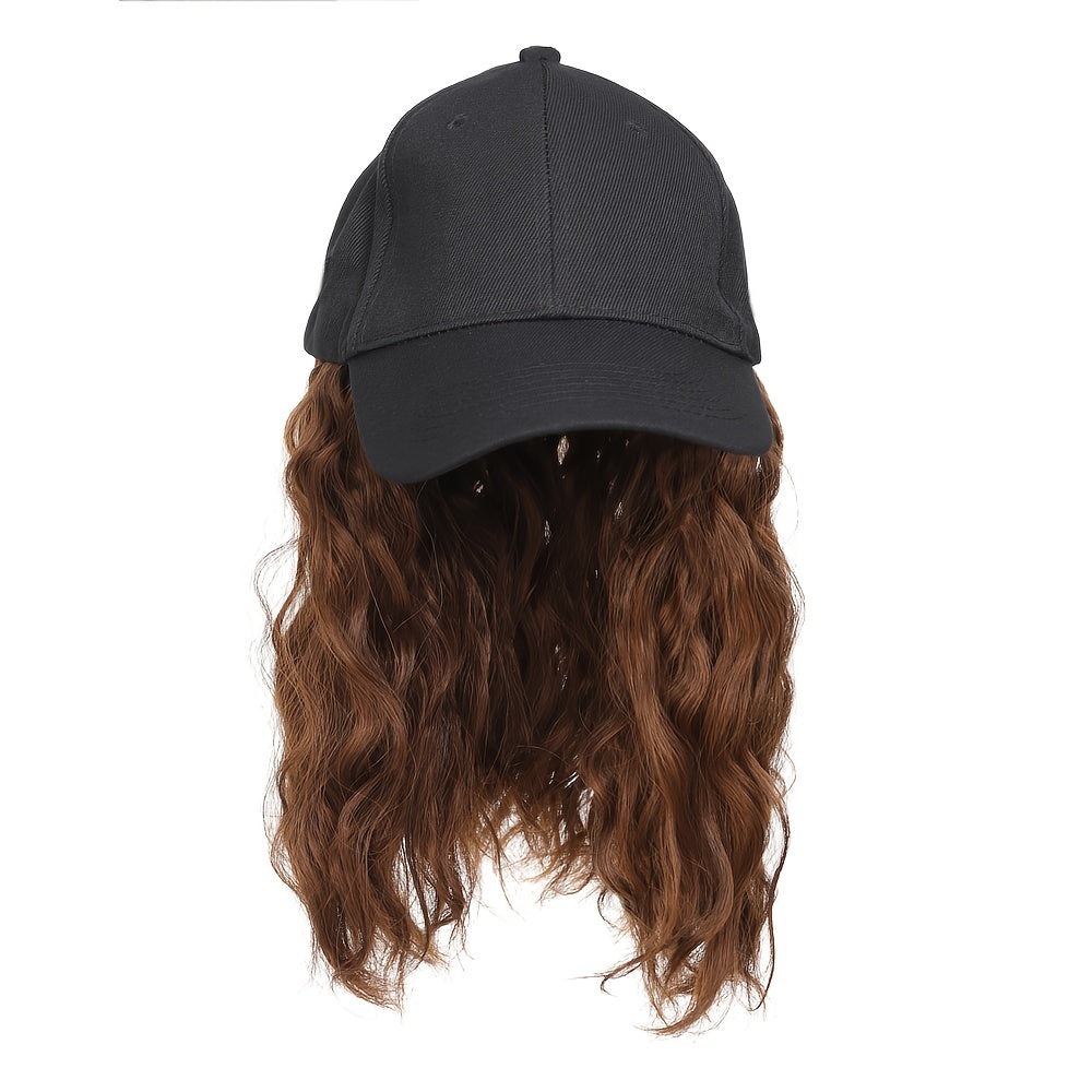 Peruca Boné Estilo Baseball com Cabelo Cacheado 30 centimentros