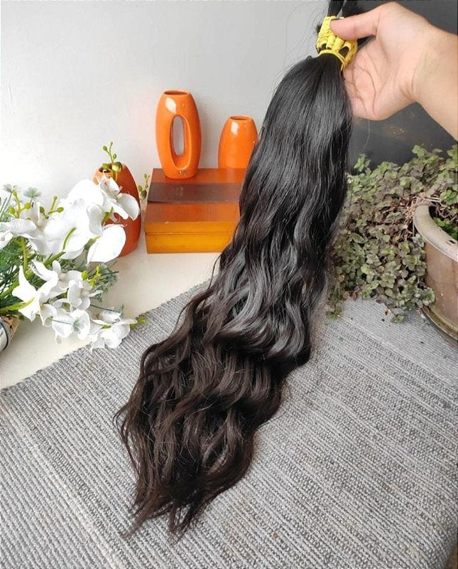 Cabelo Brasileiro do Sul Castanho Natural Ondulado 50g – foto 3