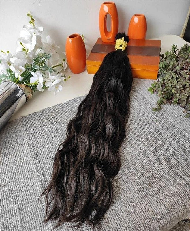 Cabelo Brasileiro do Sul Castanho Natural Ondulado 50g – foto 5