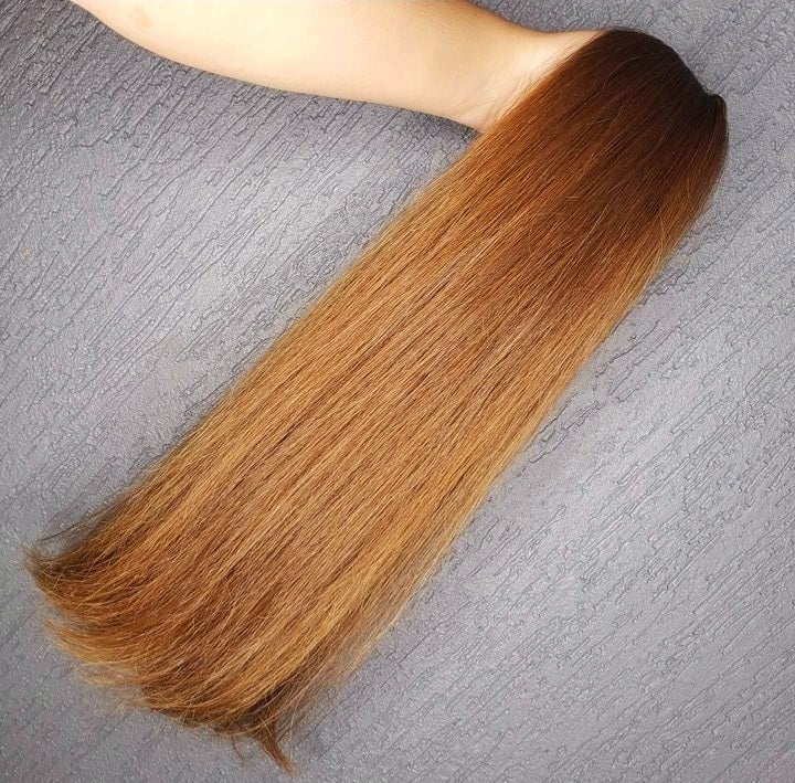 Cabelo Brasileiro do Sul Loiro Mel Liso 50g – foto 3