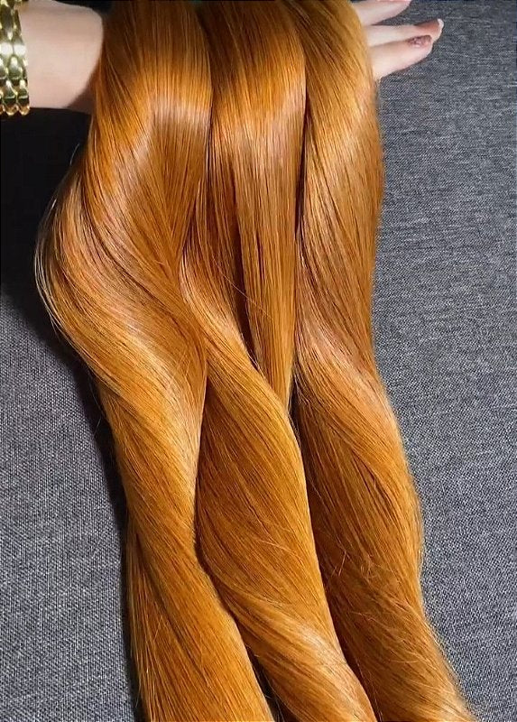 Cabelo Brasileiro do Sul Loiro Mel Liso 50g – foto 2