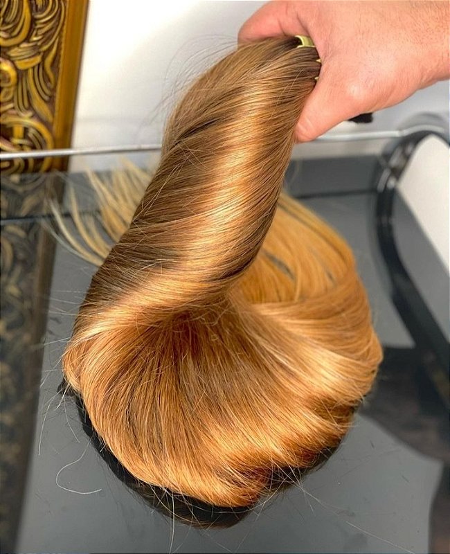 Cabelo Brasileiro do Sul Loiro Mel Liso 50g – foto 5