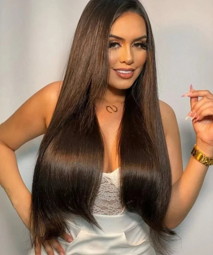 Cabelo Brasileiro do Sul Castanho Claro Liso 100g